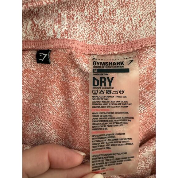 Gymshark workout Textured Leggings pink white pattern Women’s size Medium - Picture 4 of 8